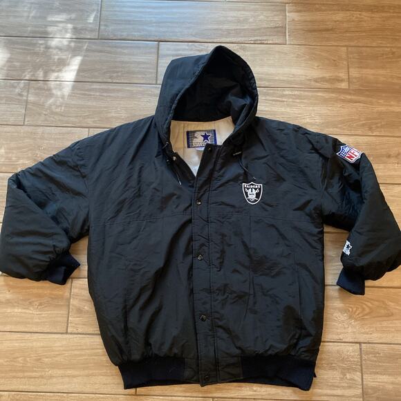 Vintage Oakland NFL LA Las Vegas Raiders Starter Football Jacket Size XL - Picture 1 of 11